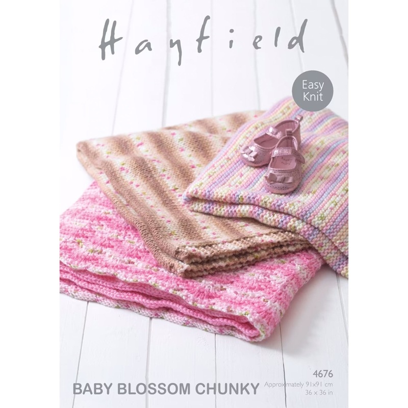 Hayfield Baby Blossom Chunky Patterns – 4676 Blankets – PDF Download