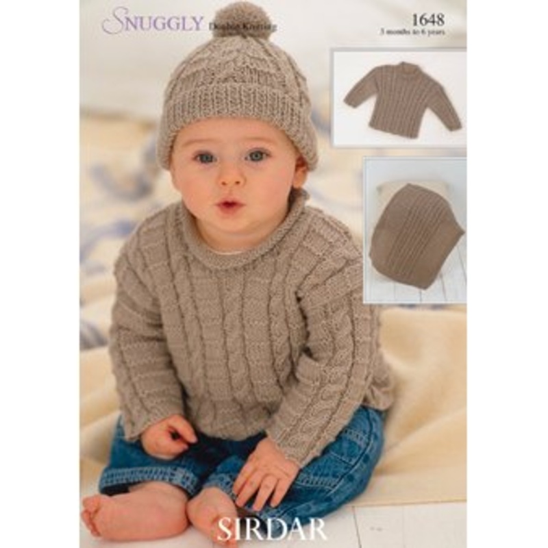 Sirdar Snuggly Baby and Children Patterns – 1648 Sweaters, Blanket, and Hat – PDF Download