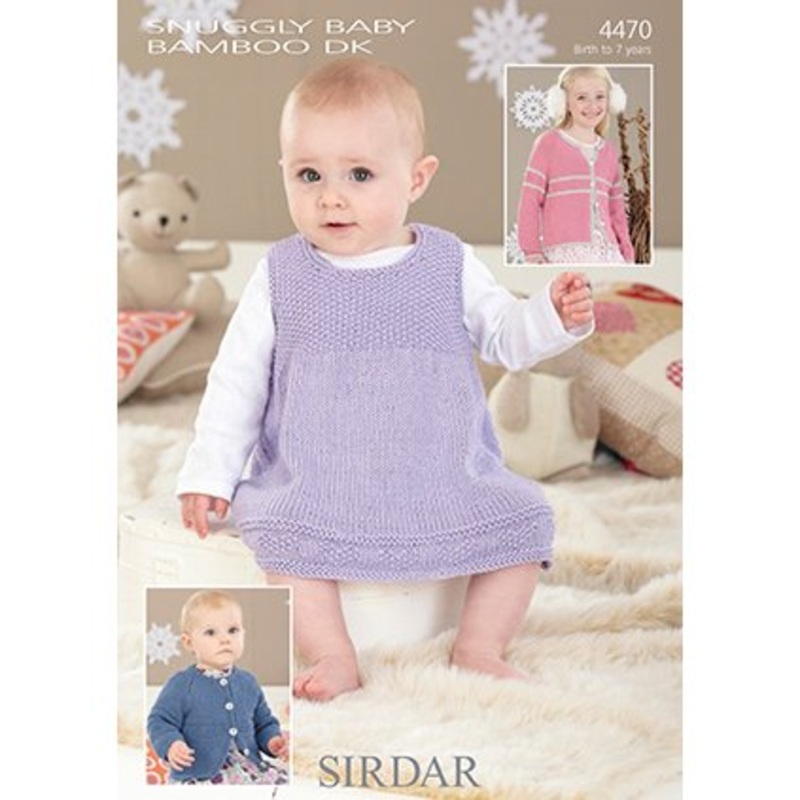 Sirdar Snuggly Baby and Children Patterns – 4470 Pinafore and Cardigans – PDF Download