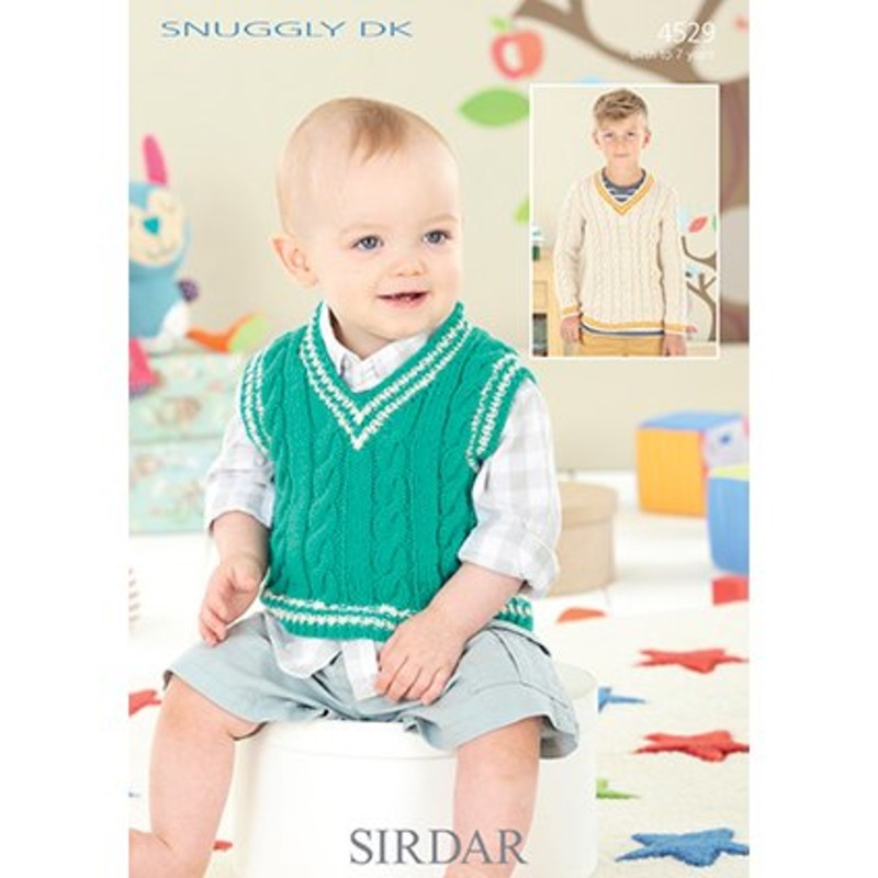 Sirdar Snuggly Baby and Children Patterns – 4529 Boy’s Sweater and Vest – PDF Download