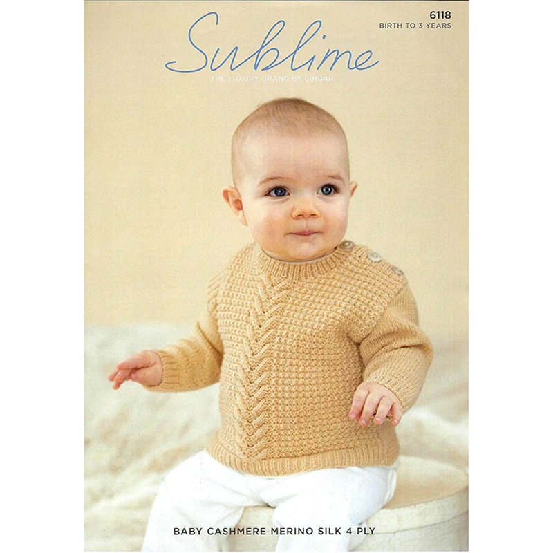 Sublime Baby Cashmere Merino Silk 4 ply Patterns – 6118 Sweater – PDF Download