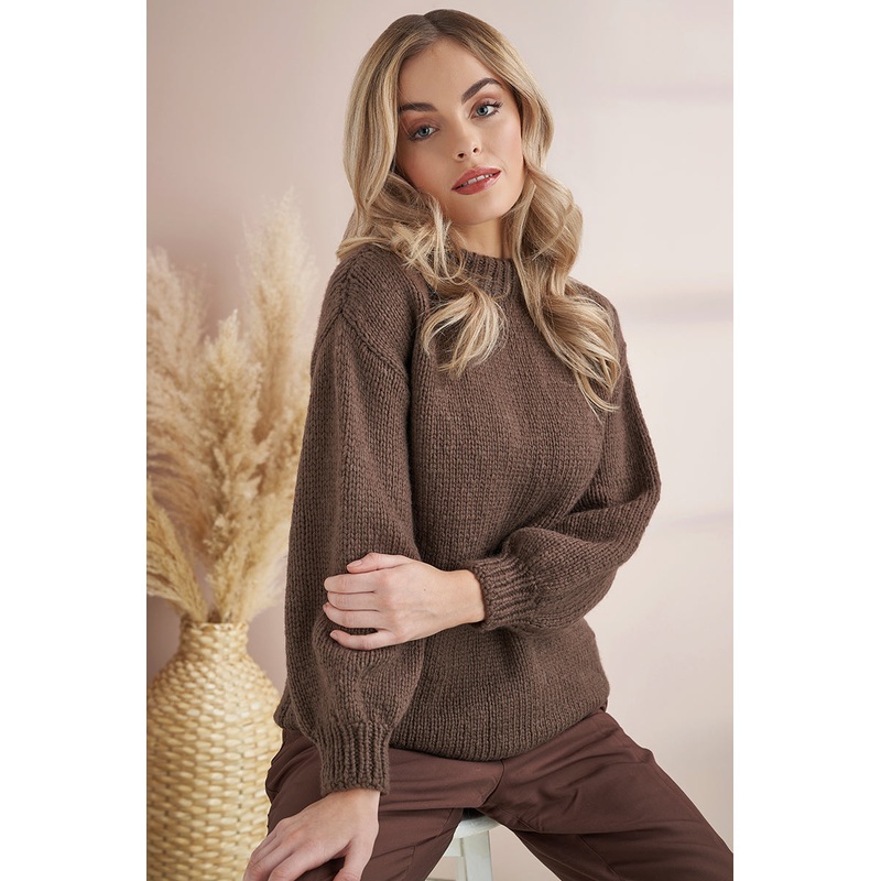 Rowan MODE at Rowan – Soft Boucle & Merino Aria Patterns – Crew Neck Sweater – PDF Download