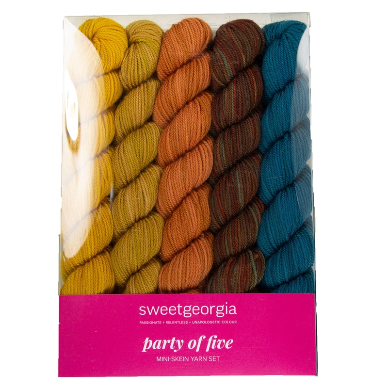 SweetGeorgia Tough Love Sock Party of Five Mini-Skein Set Yarn – Farm To Table