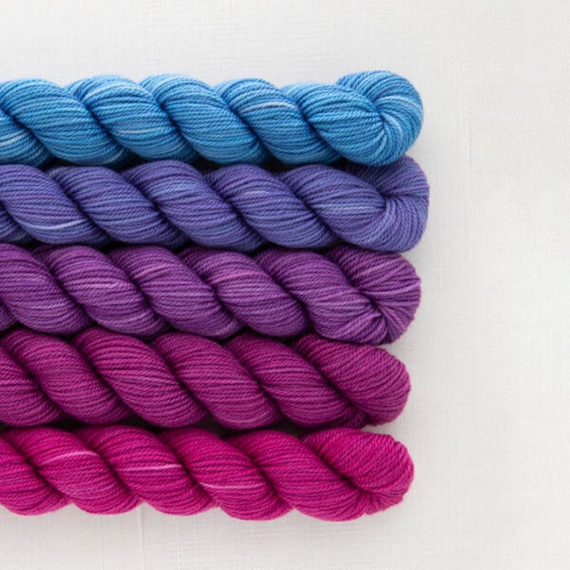 SweetGeorgia Tough Love Sock Party of Five Mini-Skein Set Yarn – Garden Party