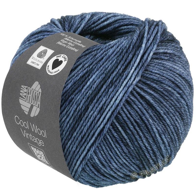 Lana Grossa Cool Wool Vintage Yarn – 7366 Dark Blue