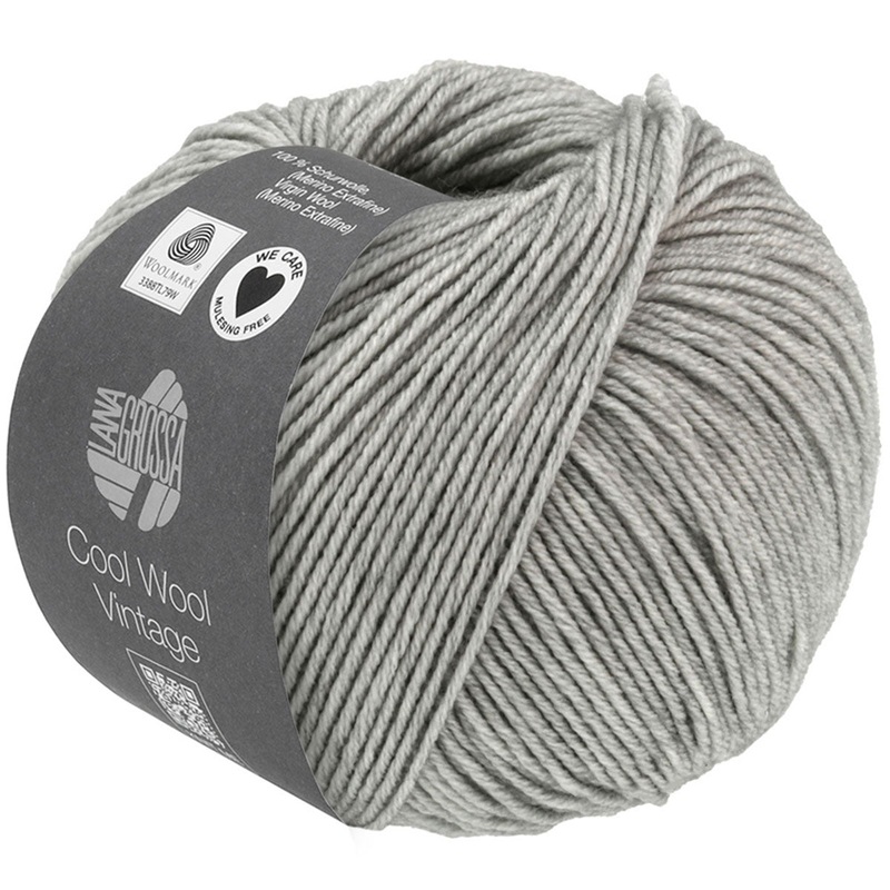 Lana Grossa Cool Wool Vintage Yarn – 7369 Light Grey