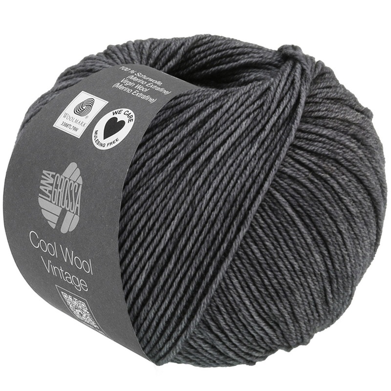 Lana Grossa Cool Wool Vintage Yarn – 7370 Charcoal
