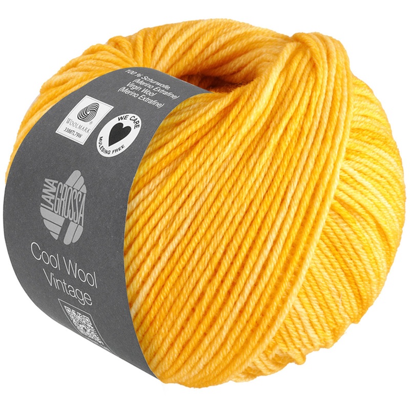 Lana Grossa Cool Wool Vintage Yarn – 7376 Yellow