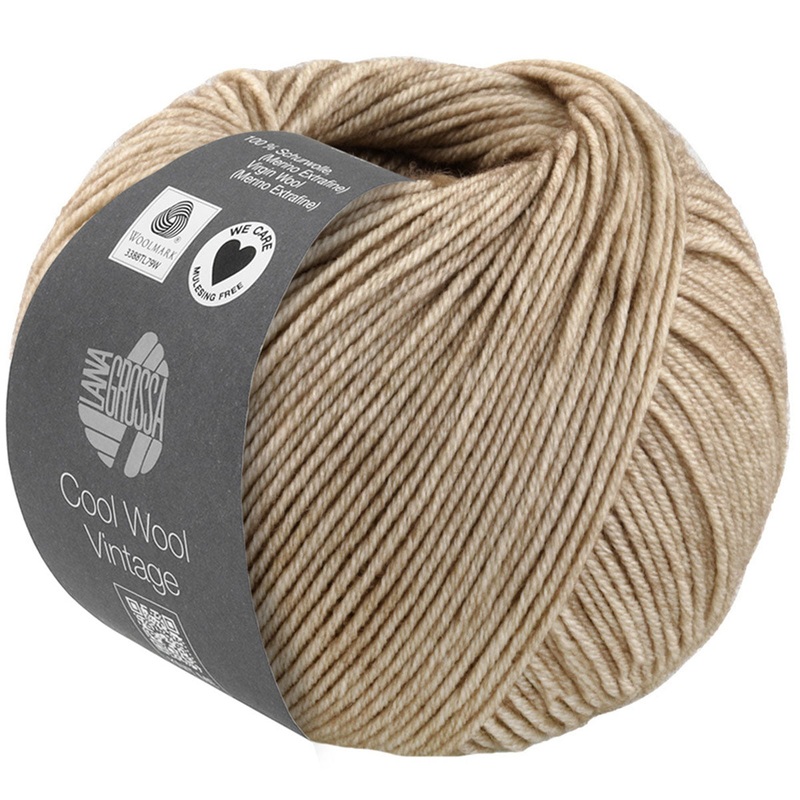 Lana Grossa Cool Wool Vintage Yarn – 7382 Sand Beige