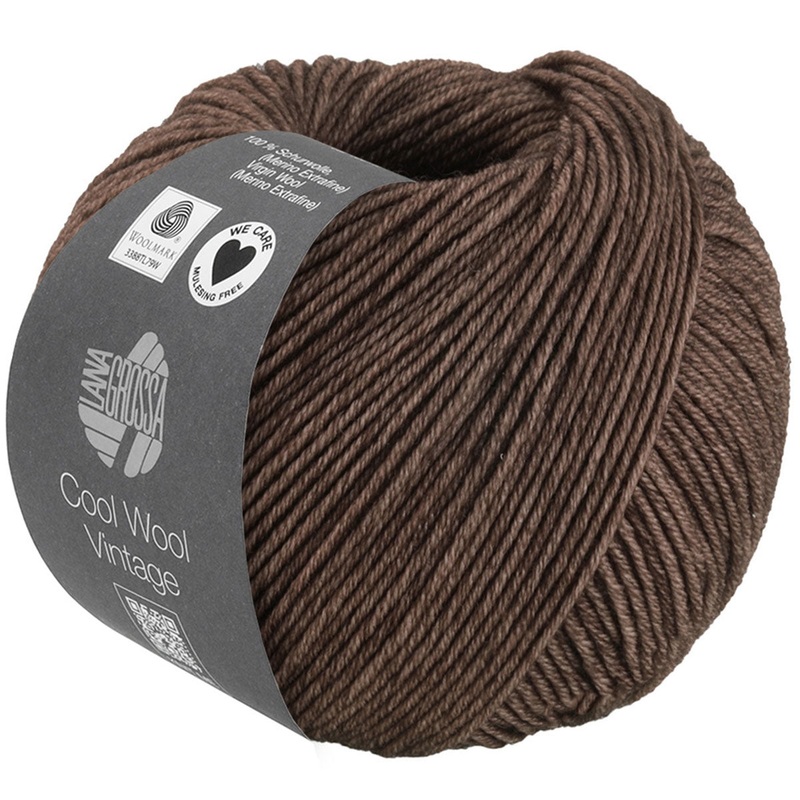 Lana Grossa Cool Wool Vintage Yarn – 7384 Dark Brown