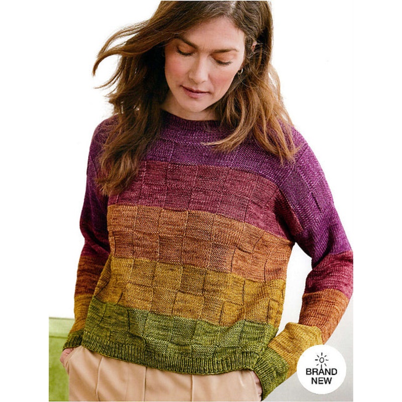 Lana Grossa Merino 3 Patterns – 12 Checkerboard Pullover – PDF Download
