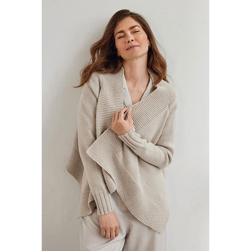 Lana Grossa Merino 3 Patterns – 46 Garter Edge Cardigan – PDF Download