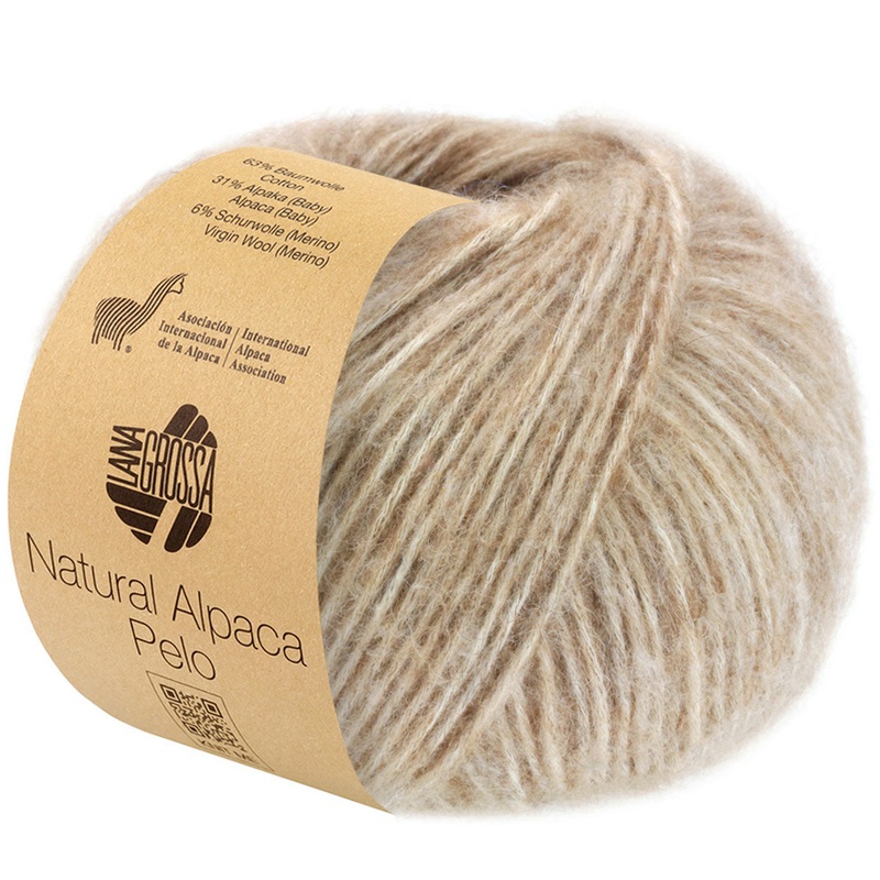 Lana Grossa Natural Alpaca Pelo Yarn – 07 Camel/Beige
