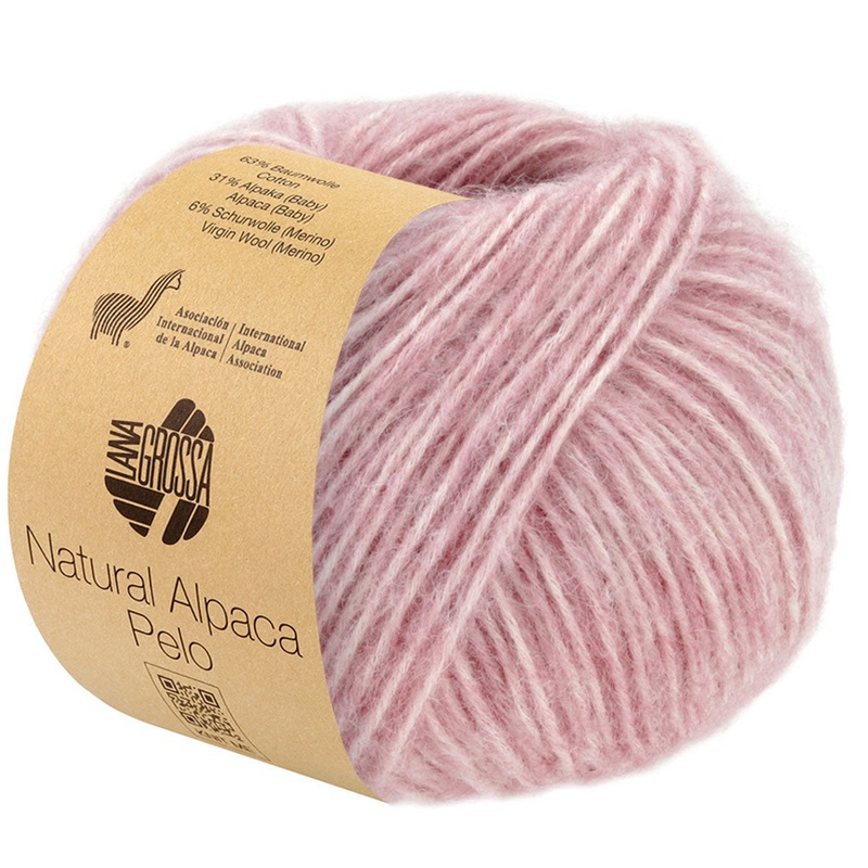 Lana Grossa Natural Alpaca Pelo Yarn – 15 Pink Melange