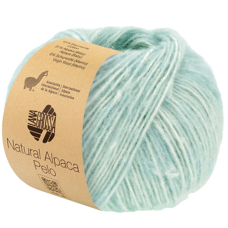 Lana Grossa Natural Alpaca Pelo Yarn – 18 Ice Blue Melange