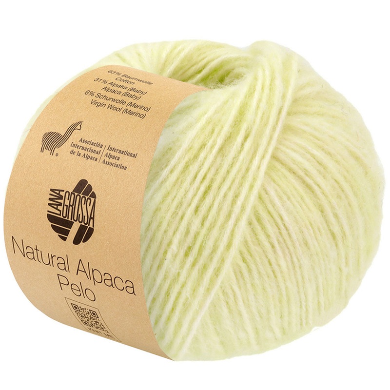 Lana Grossa Natural Alpaca Pelo Yarn – 20 Light Green Melange
