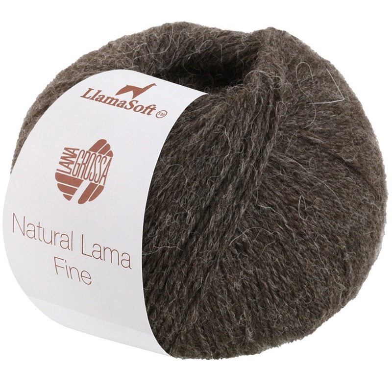 Lana Grossa Natural Lama Fine Yarn – 115 Black-Brown