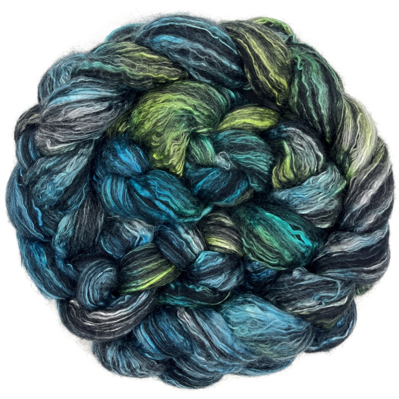 Black Merino & Silk – Teal/Green