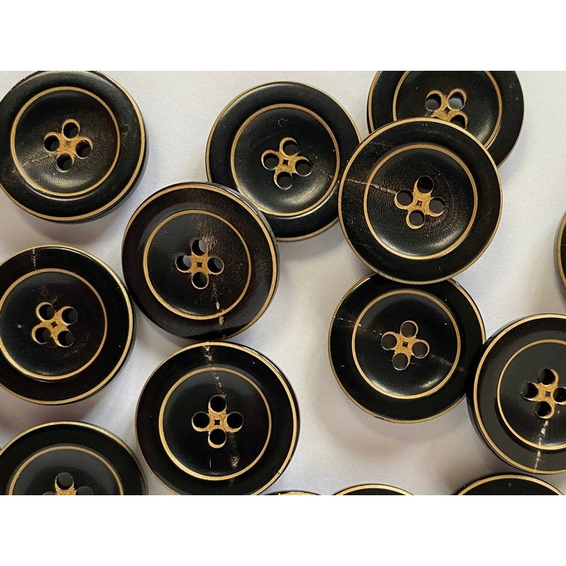 Black/Dark Brown Horn with Raised Rim 20mm