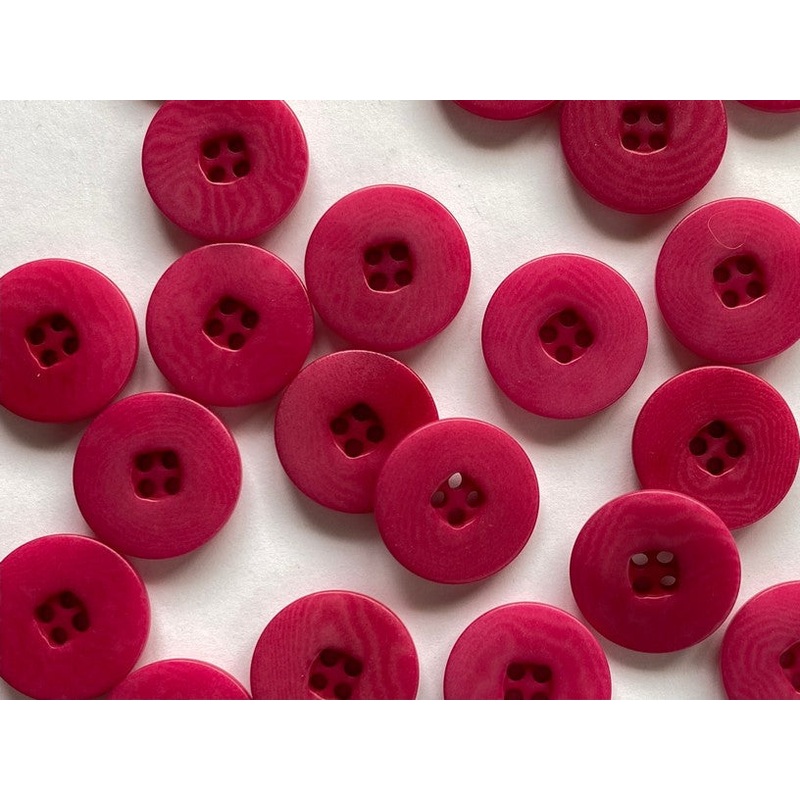 Bright Pink Corozo Four Hole with Flat Rim 15mm