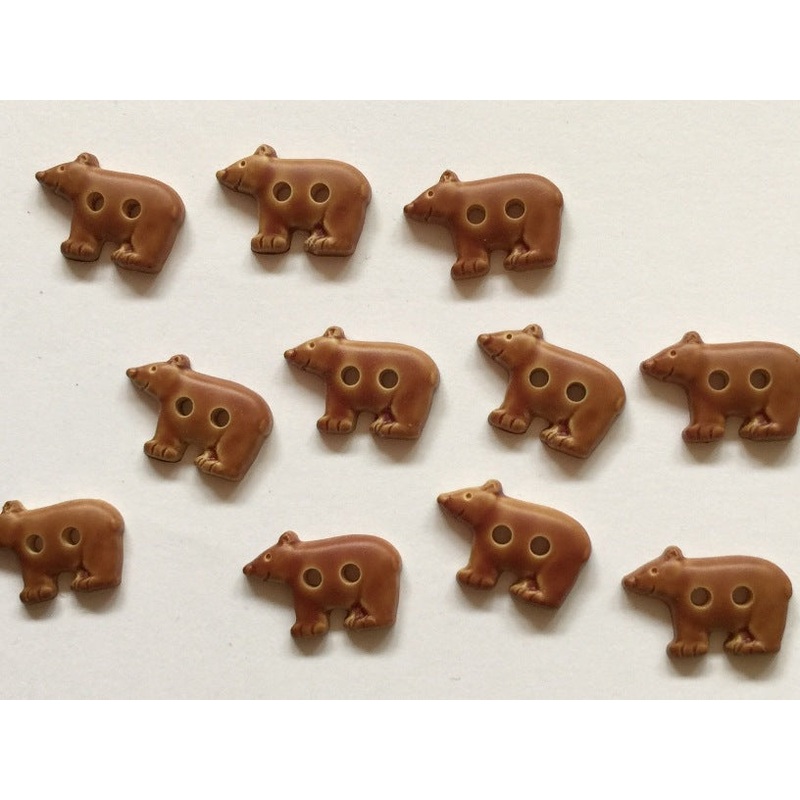 Brown Bear Buttons 18mm|Default Title