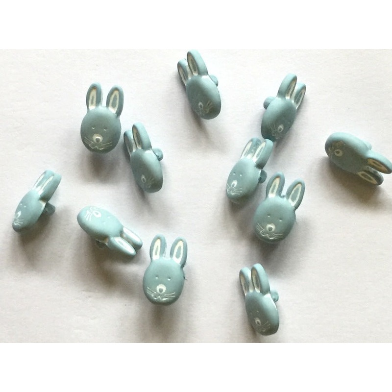 Matt Blue Rabbits with White Markings 15mm