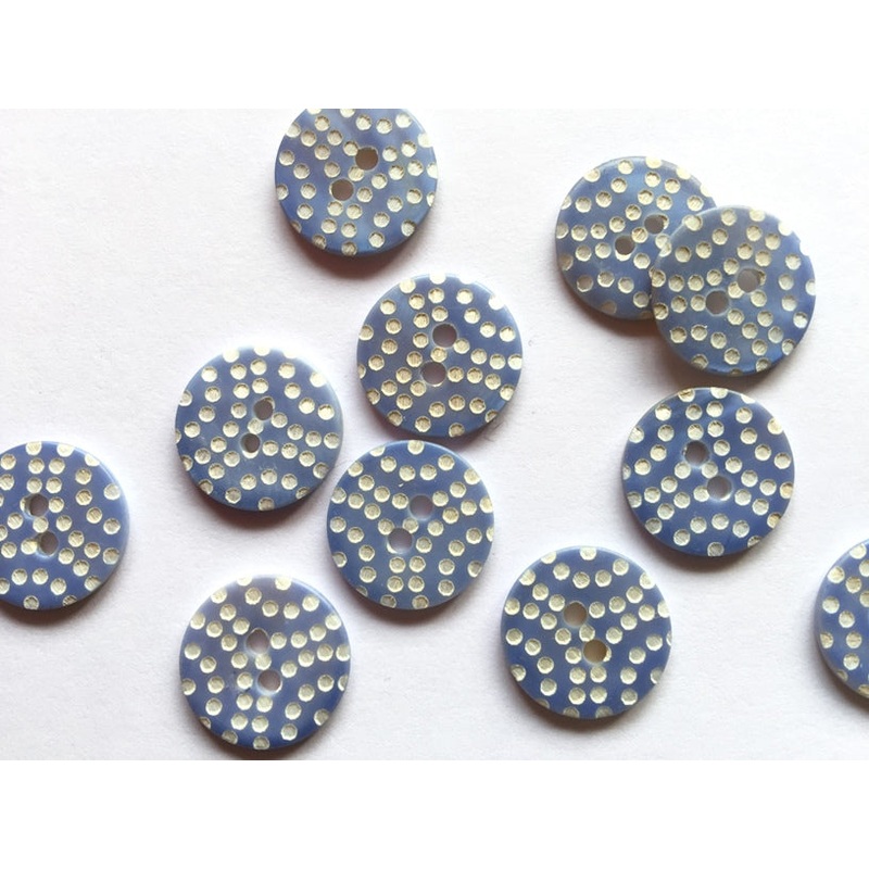 Matt Cornflower Blue Laser Dots 18mm