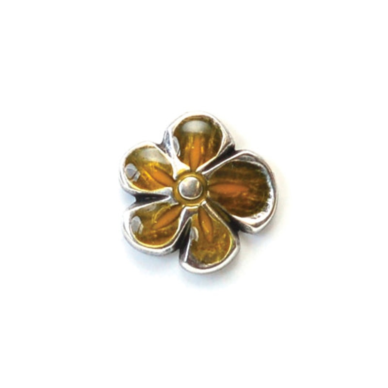 Metal Yellow Enamel Flower 20mm