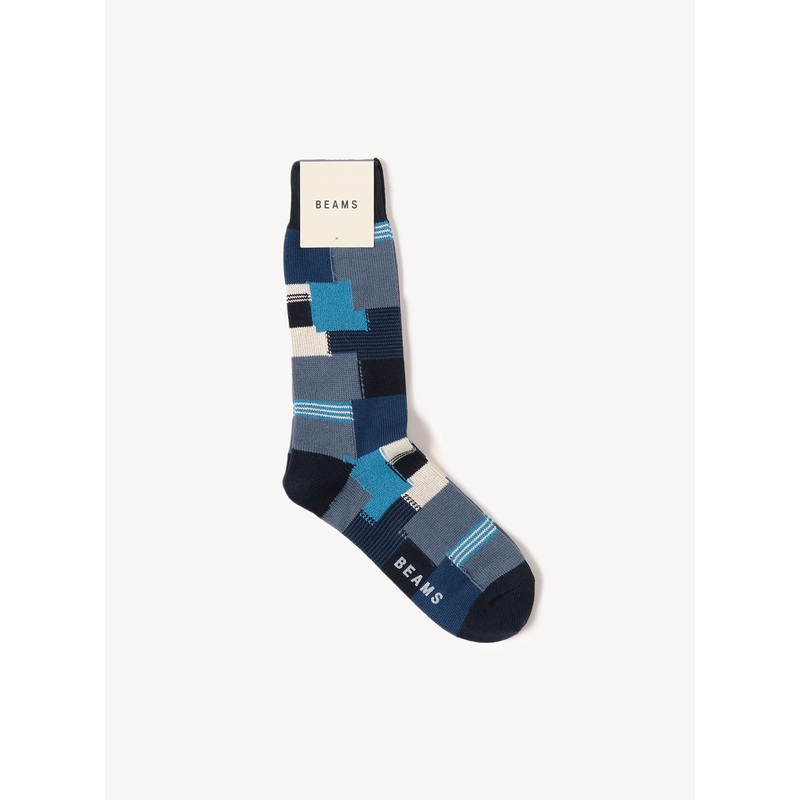 Patchwork Socks|Navy|One Size
