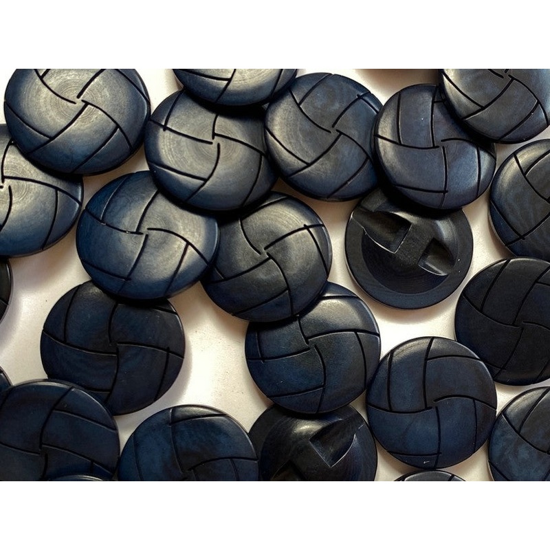 Woven Effect Corozo Dark Navy 20mm