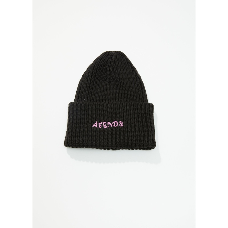 AFENDS Unisex Day Dream – Rib Beanie – Black