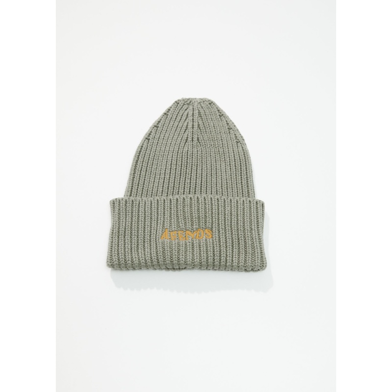 AFENDS Unisex Day Dream – Rib Beanie – Olive