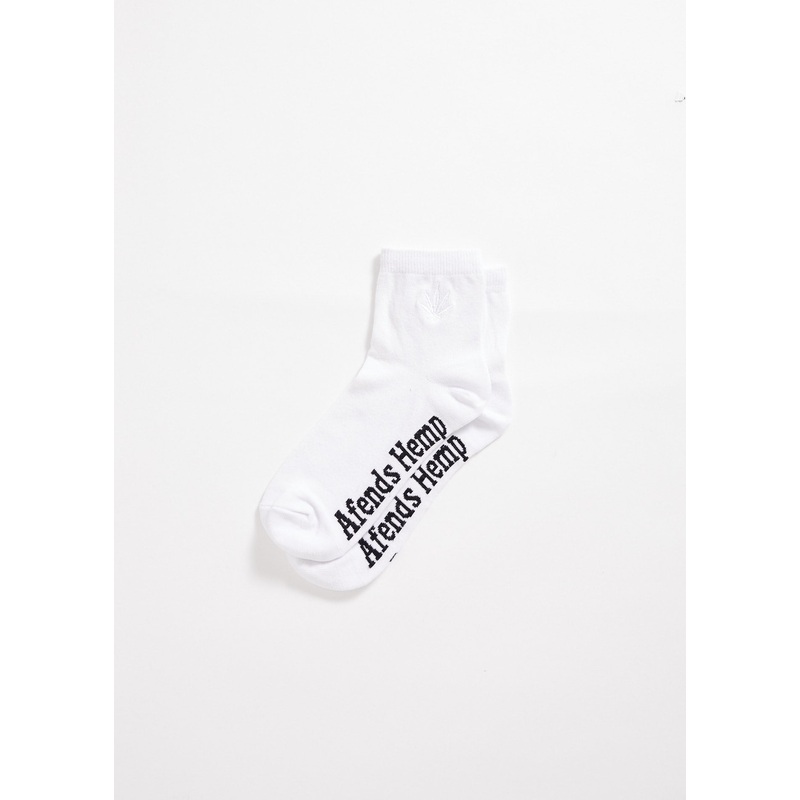 AFENDS Unisex Happy – Ankle Socks One Pack – White / White