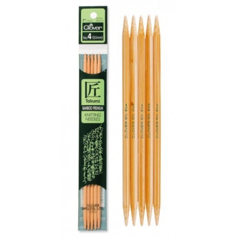 Clover Takumi Bamboo Double-Pointed Knitting Needles
