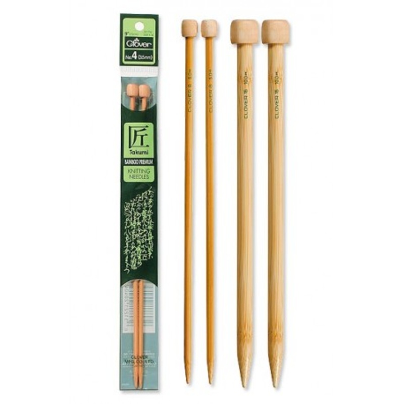 Clover Takumi Bamboo Straight Knitting Needles